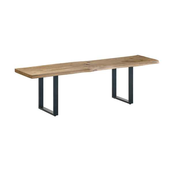 Live Edge 1.6m Dining Bench with U Shaped Legs - Natural