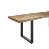 Live Edge 1.6m Dining Bench with U Shaped Legs - Natural