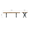 Live Edge 1.6m Dining Bench with X Shaped Legs - Natural