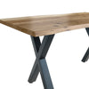 Live Edge 1.6m Dining Table with X Shaped Legs - Natural