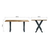 Live Edge 1.6m Dining Table with X Shaped Legs - Natural