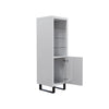 Mint Collection - Tall Narrow Bookcase Display Cabinet - Gloss Grey