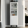 Mint Collection - Tall Narrow Bookcase Display Cabinet - Gloss Grey