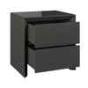 Mint Collection - Arezzo Bedside Cabinet - Matt Dark Grey