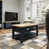 Oregon Oak & Blue Painted Coffee Table - Large