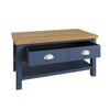 Oregon Oak & Blue Painted Coffee Table - Large