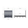 Chantilly Midnight Grey Painted Bed Frame - 4ft6 Double