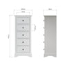 Provence White Chest of Drawers - 5 Drawer