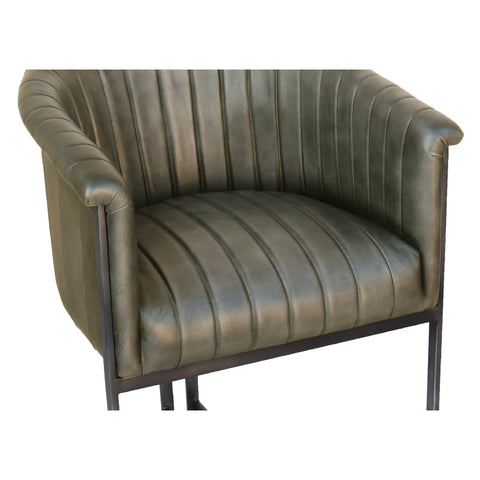 Covent Leather & Iron Chair - Light Grey