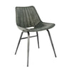 Islington Leather & Iron Chair - Light Grey