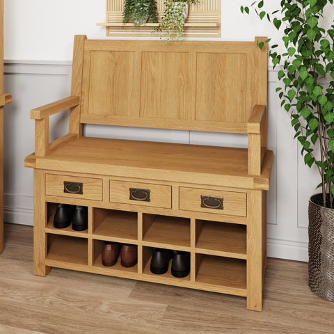 Oakdale Oak Monks Bench