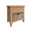 Modena Oak Side Table - 1 Drawer With Basket