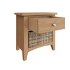 Modena Oak Side Table - 1 Drawer With Basket