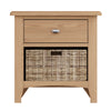 Modena Oak Side Table - 1 Drawer With Basket