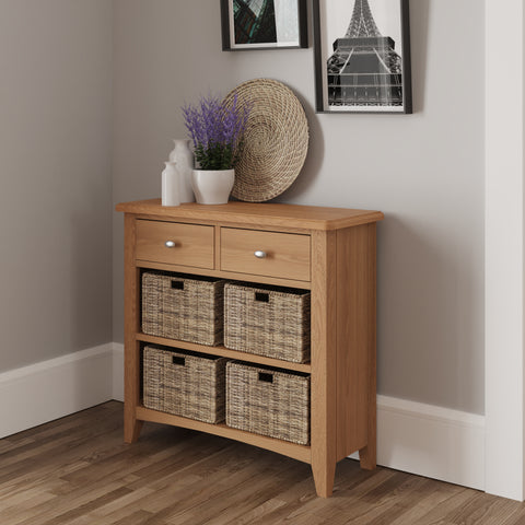 Modena Oak Sideboard - 2 Drawer 4 Baskets