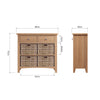 Modena Oak Sideboard - 2 Drawer 4 Baskets