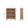 Modena Oak Bookcase - Small Wide