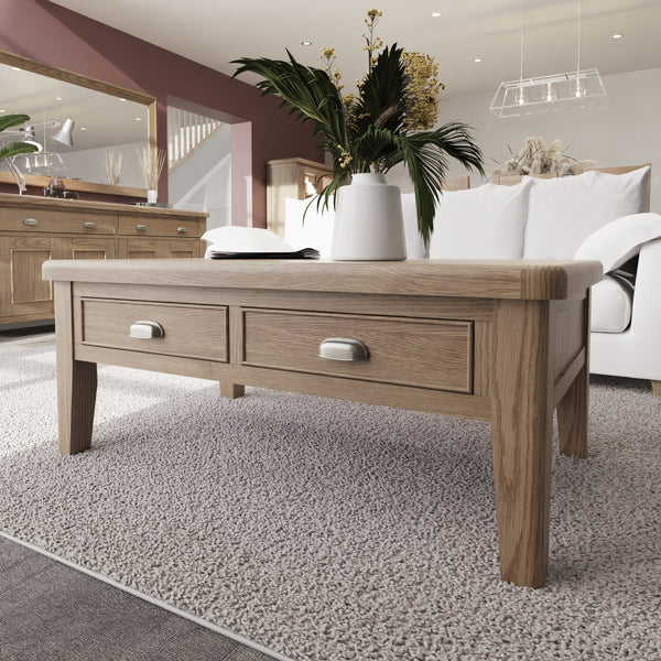 Norfolk Oak Coffee Table - 4 Drawer