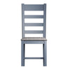 Norfolk Oak & Blue Painted Dining Chair - Ladder Back Grey Check Seat