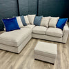 Cory Sofa - Chaise Sofa AND Storage Footstool - Dallas Silver