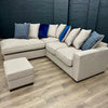 Cory Sofa - Chaise Sofa AND Storage Footstool - Dallas Silver