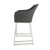 Mambo Santorini Upholstered Bar Stool - Dark Grey Fabric, Grey Frame