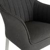 Mambo Santorini Upholstered Bar Stool - Dark Grey Fabric, Grey Frame