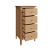 Rimini Oak Chest - 4 Drawer Narrow