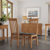 Rimini Oak Dining Chair - Slatted Back with Padded Seat