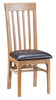 Rimini Oak Dining Chair - Slatted Back with Padded Seat