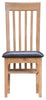 Rimini Oak Dining Chair - Slatted Back with Padded Seat