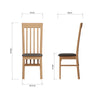 Rimini Oak Dining Chair - Slatted Back with Padded Seat