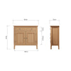 Rimini Oak Sideboard - Small 2 Door