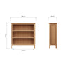 Rimini Oak Bookcase - Small Wide Bookcase