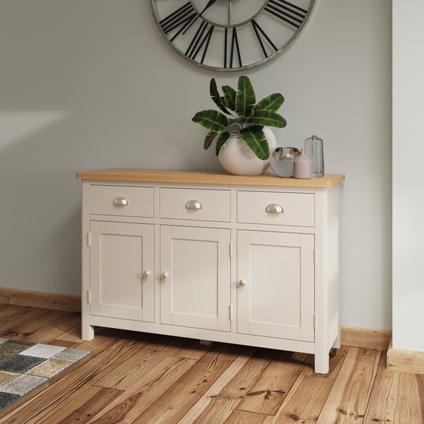 Oregon Oak & Stone Painted Sideboard - 3 Door