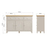 Oregon Oak & Stone Painted Sideboard - 3 Door