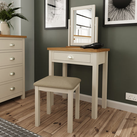 Oregon Oak & Stone Painted Dressing Table - Stool