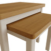 Oregon Oak & Stone Painted Nest of Tables - 2 Nest