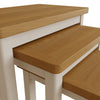 Oregon Oak & Stone Painted Nest of Tables - 3 Nest