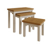 Oregon Oak & Stone Painted Nest of Tables - 3 Nest