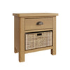 Oregon Oak Side Table - 1 Drawer with Basket