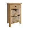 Oregon Oak Side Table - 1 Drawer 2 Baskets