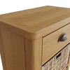 Oregon Oak Side Table - 1 Drawer 2 Baskets