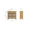 Oregon Oak Sideboard - 2 Drawer 4 Baskets