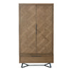 Havana Industrial Oak Wardrobe - 2 Door